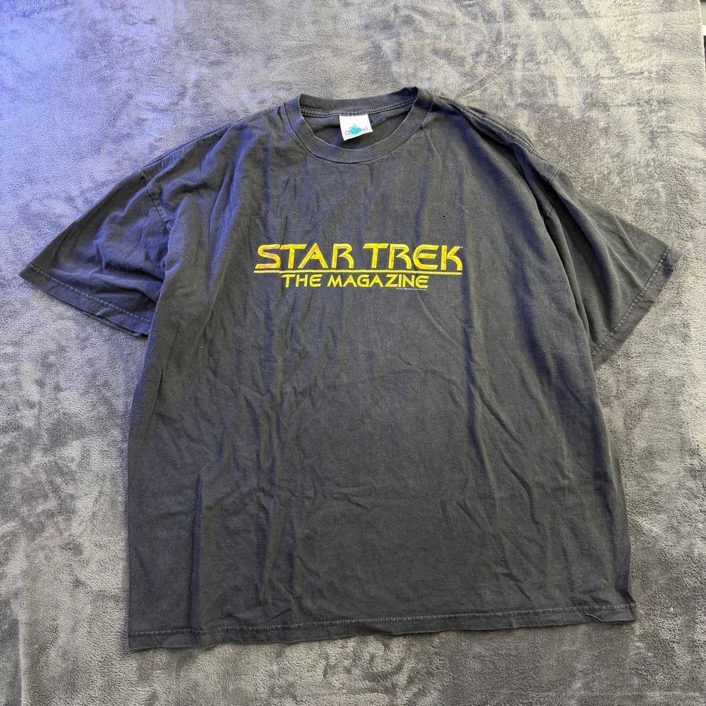 Star Trek The Magazine Tee XXL Vintage 1998 Paramount Faded Black